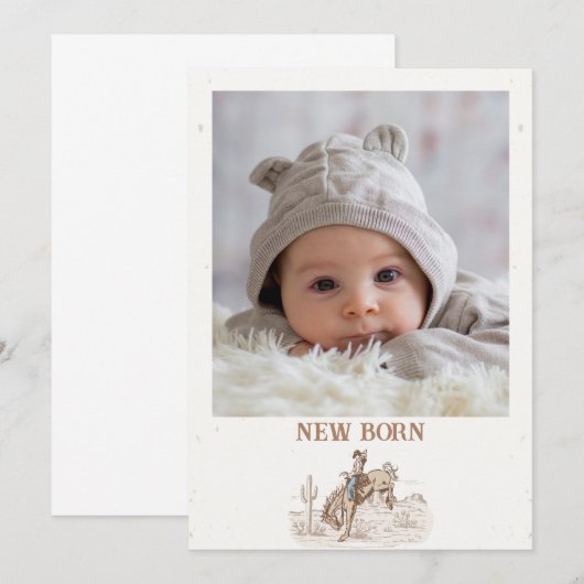 Bewerkbare Bruine Eerste Rodeo Maandelijkse Banner Kaart (Voorkant / Achterkant)