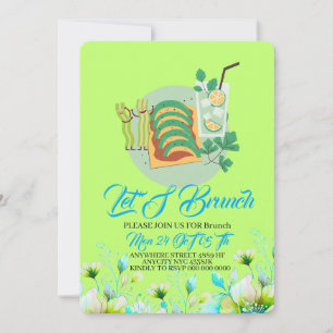 Bewerkbare brunch uitnodiging, Laten we brunchen u Kaart