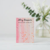 Bewerkbare Bubbels op Roze Sieraden Houder Kaarten Visitekaartje (Staand voorkant)