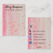 Bewerkbare Bubbels op Roze Sieraden Houder Kaarten Visitekaartje (Voorkant / Achterkant)