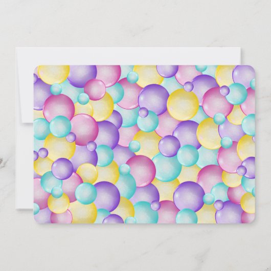 Bewerkbare Bubbles Verjaardags Foto Uitnodiging (Achterkant)