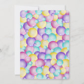 Bewerkbare Bubbles Verjaardagsuitnodiging Kaart (Achterkant)