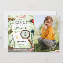 Bewerkbare Bug Verjaardag Foto Uitnodiging