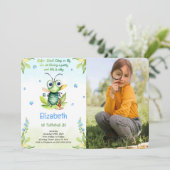 Bewerkbare Bug Verjaardagsfoto Kaart (Staand voorkant)