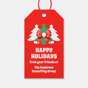 Bewerkbare Business Logo Prettige feestdagen QR-co Cadeaulabel