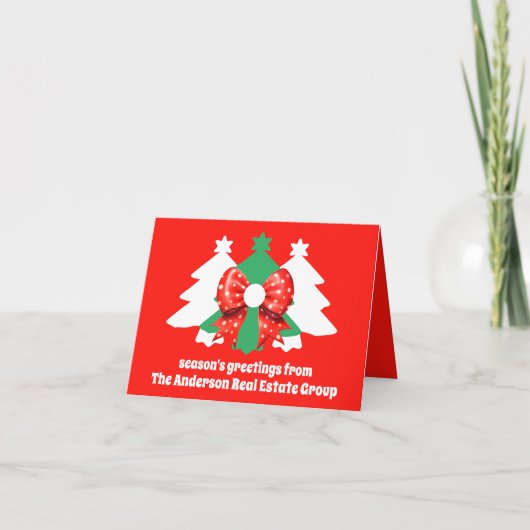 Bewerkbare Business Logo QR Code Corporate Christm Feestdagen Kaart (Voorkant)