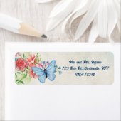 Bewerkbare Butterfly and Roos Garden Retouradres Etiket (Insitu)