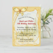 Bewerkbare Butterflyl en Gold Lijst Kaart (Staand voorkant)