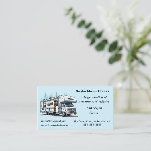 Bewerkbare campers RV Visitekaartje (Staand voorkant)