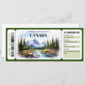 Bewerkbare Canada Boarding Pass Vliegticket Kaart (Voorkant / Achterkant)