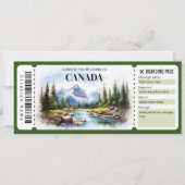 Bewerkbare Canada Boarding Pass Vliegticket Kaart (Voorkant)