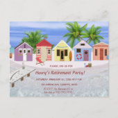 Bewerkbare Caribische strandpensioen uitnodiging  (Voorkant)