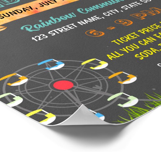 Bewerkbare carnaval party flyer poster (Hoek)