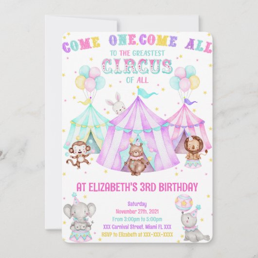 Bewerkbare carnaval uitnodigingen (Voorkant)