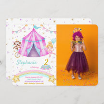 Bewerkbare carnaval verjaardag foto uitnodigingen