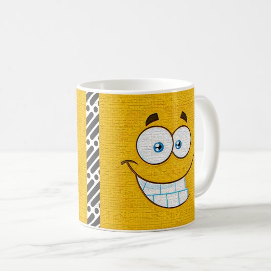 Bewerkbare cartoon Face Expression Koffiemok (Voorkant rechts)