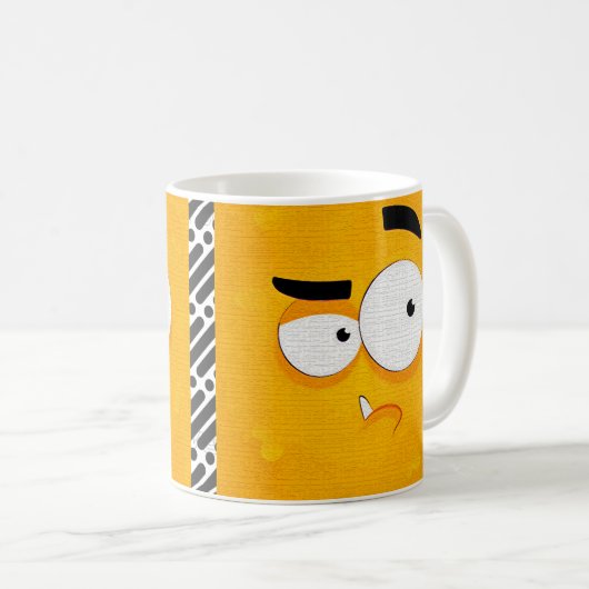 Bewerkbare cartoon Face Expression Koffiemok (Voorkant rechts)