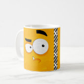 Bewerkbare cartoon Face Expression Koffiemok (Voorkant links)