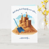 Bewerkbare Castle Happy Divorce Day Kaart (Gele Bloem)