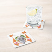 Bewerkbare Cat Love Heart – Aangepast tekstontwerp Kartonnen Onderzetters (Insitu)