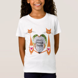 Bewerkbare Cat Love Heart Custom Design T-shirt