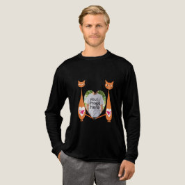 Bewerkbare Cat Love Heart Custom Design Tri-Blend Shirt