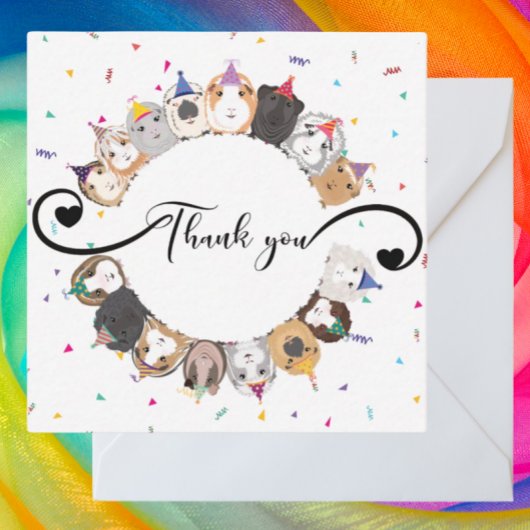 Bewerkbare cavia verjaardag dank u notitiekaartje