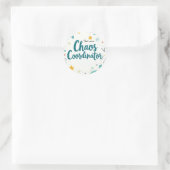 Bewerkbare Chaos Organizer School Ronde Sticker (Tas)