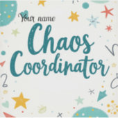 Bewerkbare Chaos Organizer School Sticker (Voorkant)