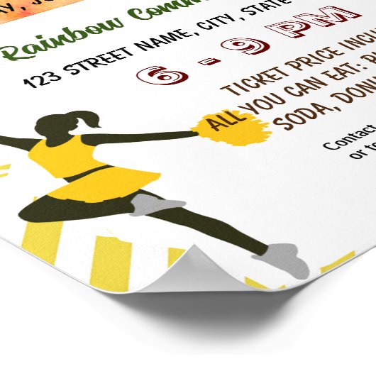 Bewerkbare Cheerleader Fundraiser Flyer Poster (Hoek)