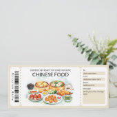 Bewerkbare Chinese Voedsel Gift Voucher Sjabloon Kaart (Staand voorkant)