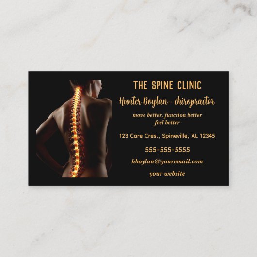 bewerkbare chiropractor visitekaartje (Voorkant)