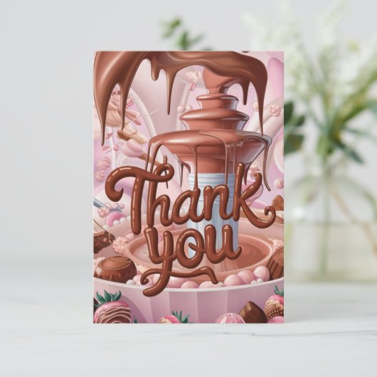 Bewerkbare Chocolade bedankkaart (Staand voorkant)
