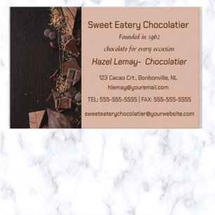 Bewerkbare Chocolatier Visitekaartje