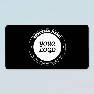 Bewerkbare circulaire tekst en geüploade Logo-Sjab Etiket