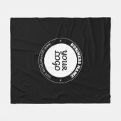 Bewerkbare circulaire tekst en geüploade Logo-Sjab Fleece Deken (Voorkant (Horizontaal))