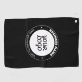 Bewerkbare circulaire tekst en geüploade Logo-Sjab Golfhanddoek (Horizontaal)