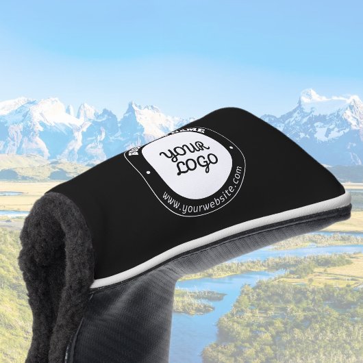 Bewerkbare circulaire tekst en geüploade Logo-Sjab Golfheadcover
