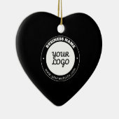 Bewerkbare circulaire tekst en geüploade Logo-Sjab Keramisch Ornament (Rechts)