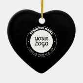 Bewerkbare circulaire tekst en geüploade Logo-Sjab Keramisch Ornament (Voorkant)