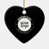 Bewerkbare circulaire tekst en geüploade Logo-Sjab Keramisch Ornament (Achterkant)