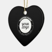 Bewerkbare circulaire tekst en geüploade Logo-Sjab Keramisch Ornament (Links)