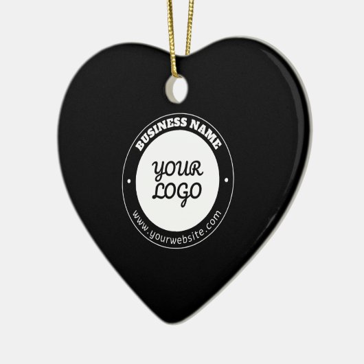 Bewerkbare circulaire tekst en geüploade Logo-Sjab Keramisch Ornament (Links)