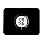 Bewerkbare circulaire tekst en geüploade Logo-Sjab Magneet (Horizontaal)