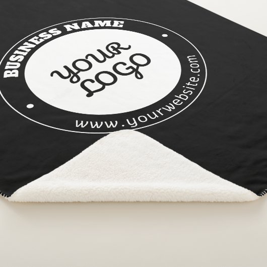 Bewerkbare circulaire tekst en geüploade Logo-Sjab Sherpa Deken (3/4)