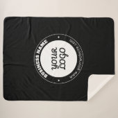 Bewerkbare circulaire tekst en geüploade Logo-Sjab Sherpa Deken (Voorkant (horizontaal))