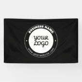 Bewerkbare circulaire tekst en geüploade Logo-Sjab Spandoek (Horizontaal)