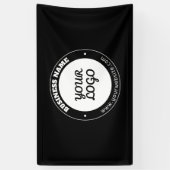 Bewerkbare circulaire tekst en geüploade Logo-Sjab Spandoek (Verticaal)