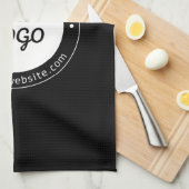 Bewerkbare circulaire tekst en geüploade Logo-Sjab Theedoek (Quarter Fold)