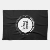 Bewerkbare circulaire tekst en geüploade Logo-Sjab Theedoek (Horizontaal)